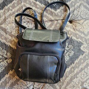 Targus Black Vegan Leather Backpack Purse